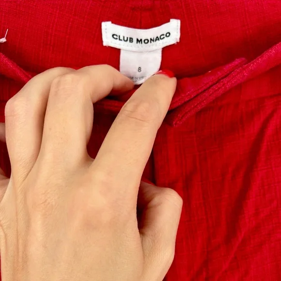 Club Monaco Red Ankle Cropped Pants - Picture 4 of 6